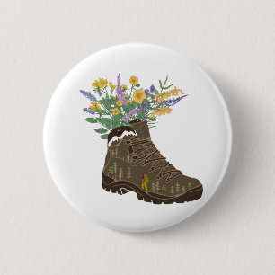 Wildblumen im Hip-Boot-Camping-Trucker-Hut Button