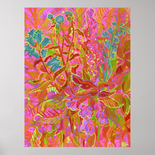 Wildblumen im Norden Farbenfrohe Sommerblumen Kuns Poster (Vorne)