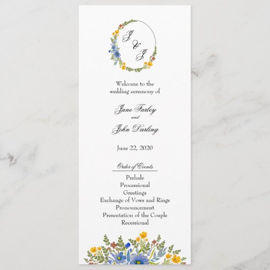 Wildblumen im Primärfarbenprogramm Programm (Vorderseite)