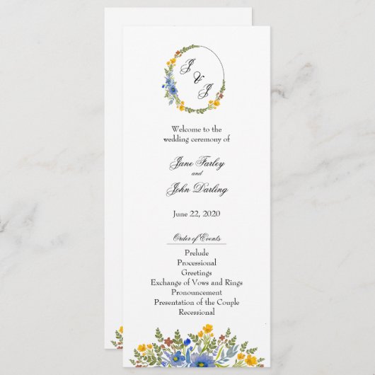 Wildblumen im Primärfarbenprogramm Programm (Vorne/Hinten)