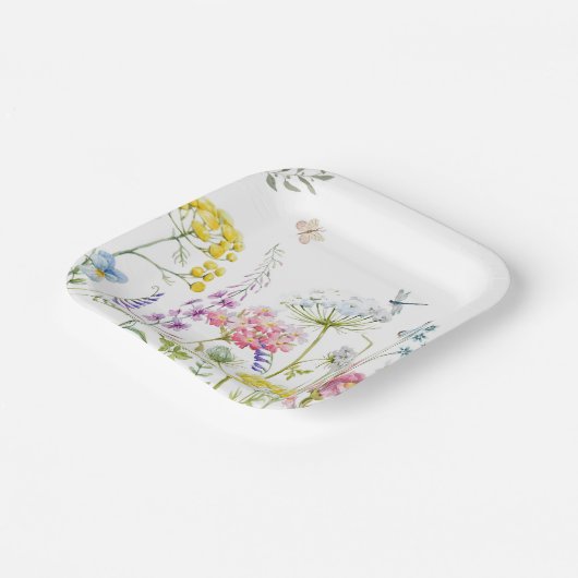 Wildblumen im Sommer Wiesen Pappteller (Gewinkelt)