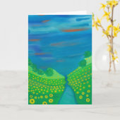 Wildblumen im Tal Aquarellgrüße Karte (Gelbe Blume)