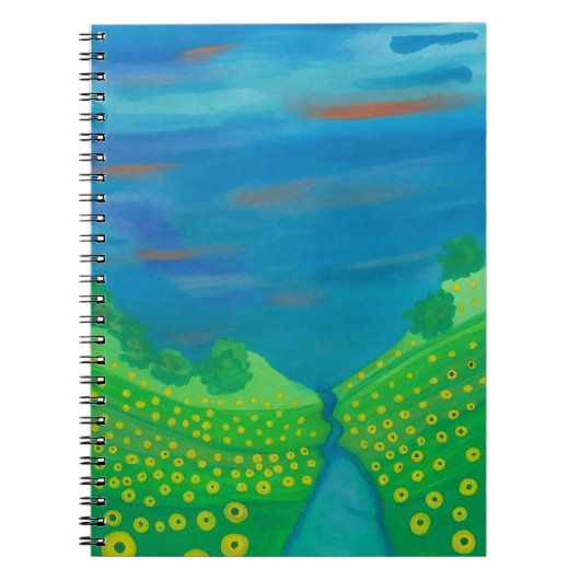 Wildblumen im Tal Wasserfarbe Notizblock (Vorderseite)