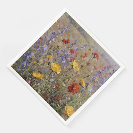 Wildblumen im Wasserfarbengebirge Serviette (Ecke)