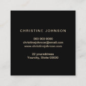 Wildblumen Imitate Goldfolie Königin Biene Quadratische Visitenkarte (Rückseite)