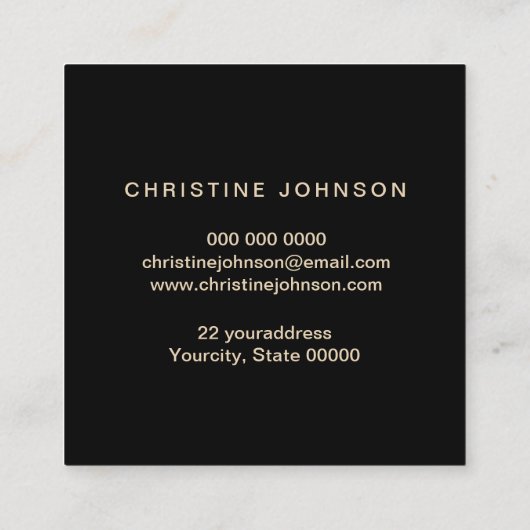 Wildblumen Imitate Goldfolie Königin Biene Quadratische Visitenkarte (Rückseite)