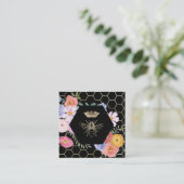 Wildblumen Imitate Goldfolie Königin Biene Quadratische Visitenkarte (Stehend Vorderseite)