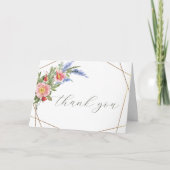 Wildblumen Imitate Goldschmiedgeometrische Rahmen  Dankeskarte (Vorderseite)