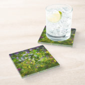Wildblumen Impasto Malerei - Originelle Blume Kuns Glasuntersetzer (Schrägansicht)