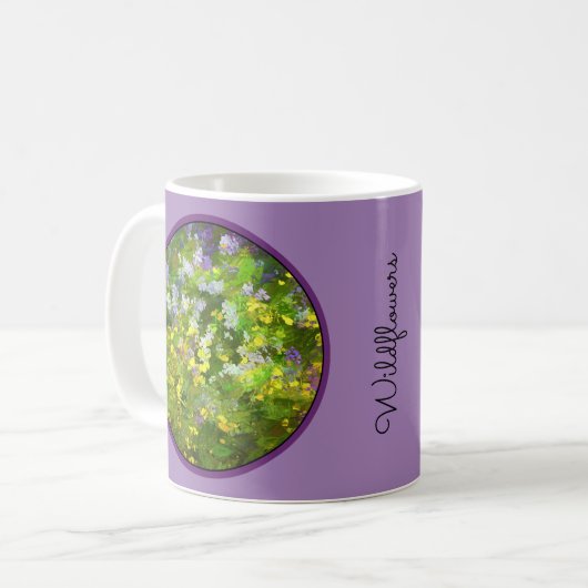 Wildblumen Impasto Malerei - Originelle Blume Kuns Kaffeetasse (Vorderseite Links)