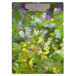 Wildblumen Impasto Malerei - Originelle Blume Kuns Klemmbrett