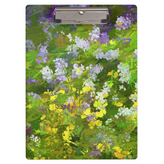 Wildblumen Impasto Malerei - Originelle Blume Kuns Klemmbrett (Vorderseite)