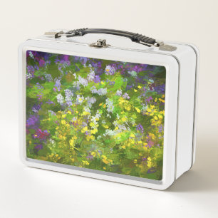 Wildblumen Impasto Malerei - Originelle Blume Kuns Metall Brotdose