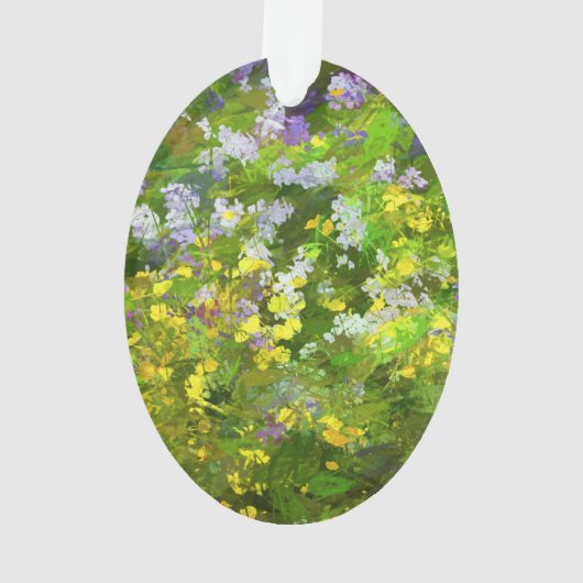 Wildblumen Impasto Malerei - Originelle Blume Kuns Ornament (Rückseite)