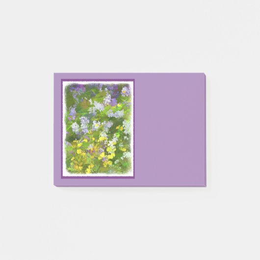 Wildblumen Impasto Malerei - Originelle Blume Kuns Post-it Klebezettel (Vorderseite)
