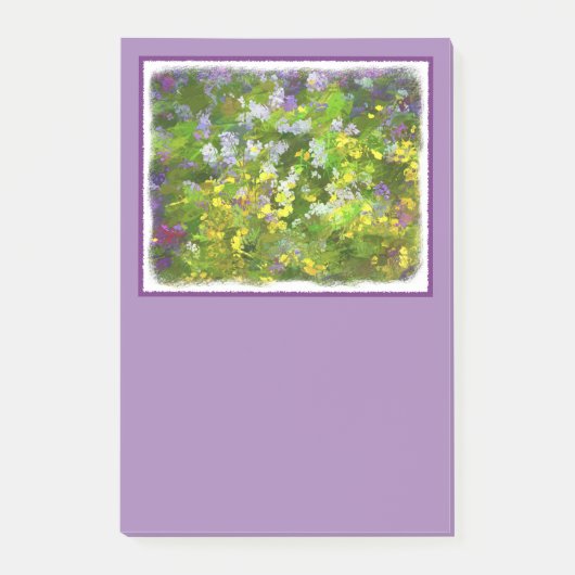 Wildblumen Impasto Malerei - Originelle Blume Kuns Post-it Klebezettel (Vorderseite)