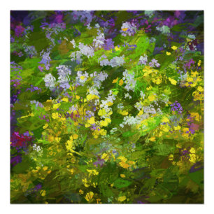 Wildblumen Impasto Malerei - Originelle Blume Kuns Poster