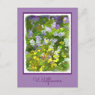 Wildblumen Impasto Malerei - Originelle Blume Kuns Postkarte