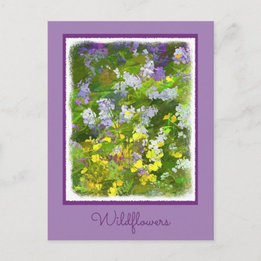 Wildblumen Impasto Malerei - Originelle Blume Kuns Postkarte (Vorderseite)