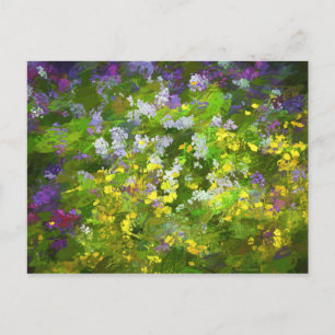 Wildblumen Impasto Malerei - Originelle Blume Kuns Postkarte