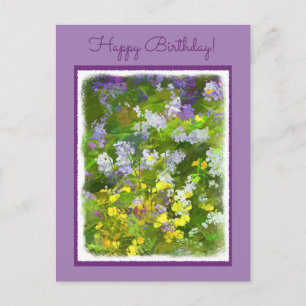 Wildblumen Impasto Malerei - Originelle Blume Kuns Postkarte