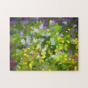 Wildblumen Impasto Malerei - Originelle Blume Kuns Puzzle