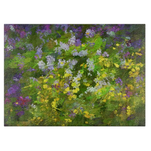 Wildblumen Impasto Malerei - Originelle Blume Kuns Schneidebrett (Vorderseite)