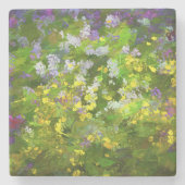 Wildblumen Impasto Malerei - Originelle Blume Kuns Steinuntersetzer (Vorderseite)