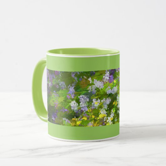 Wildblumen Impasto Malerei - Originelle Blume Kuns Tasse (Vorderseite Links)
