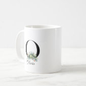 Wildblumen in Aquarellfarben erste Monogramm-Tasse Kaffeetasse (Vorderseite Links)