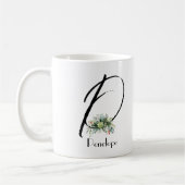 Wildblumen in Aquarellfarben erste Monogramm-Tasse Kaffeetasse (Links)