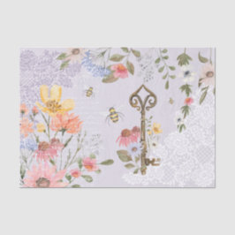 Wildblumen in Aquarellfarben führen zu einem Vinta Seidenpapier