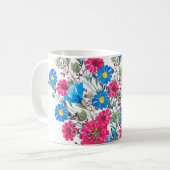 Wildblumen in Aquarellfarben Kaffeetasse (Vorderseite Links)