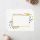 Wildblumen in Aquarellfarben Personalisiert Mitteilungskarte (Vorderseite/Rückseite Beispiel)