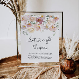 Wildblumen in Aquarellfarben Späte Nachttaucher Po Poster