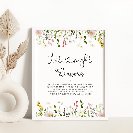 Wildblumen in Aquarellfarben Spätes Nachttauchspie Poster