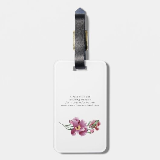 Wildblumen in Aquarellfarben speichern das Datum Gepäckanhänger (Rückseite vertikal)