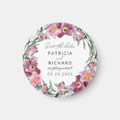 Wildblumen in Aquarellfarben speichern das Datum Magnet (Vorne)