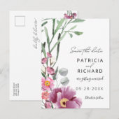 Wildblumen in Aquarellfarben speichern das Datum Postkarte (Vorne/Hinten)