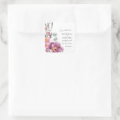 Wildblumen in Aquarellfarben speichern das Datum Quadratischer Aufkleber (Tasche)