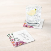 Wildblumen in Aquarellfarben speichern das Datum Rechteckiger Pappuntersetzer (Vor Ort)