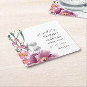 Wildblumen in Aquarellfarben speichern das Datum Rechteckiger Pappuntersetzer (angewinkelt)