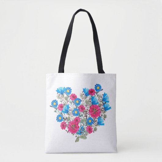 Wildblumen in Aquarellfarben Tasche (Vorderseite)