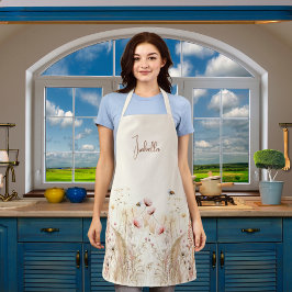 Wildblumen in beige Creme Schürze