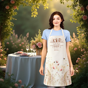 Wildblumen in beige Creme Schürze
