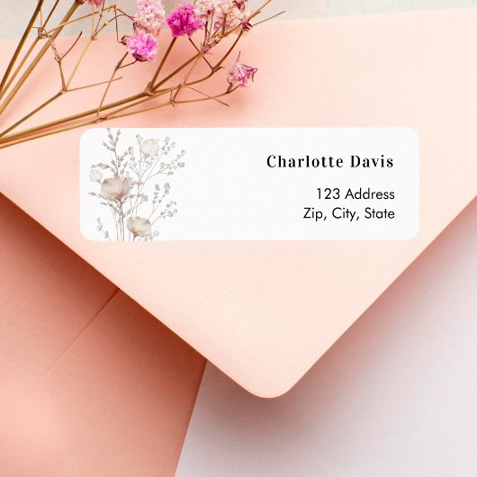 Wildblumen in Beige Rücksendeadresse