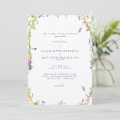 Wildblumen in Bloom Lavender Hochzeit Einladung (Stehend Vorderseite)