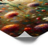 Wildblumen in Blüten, umgeben von Schmetterlingen Poster (Ecke)