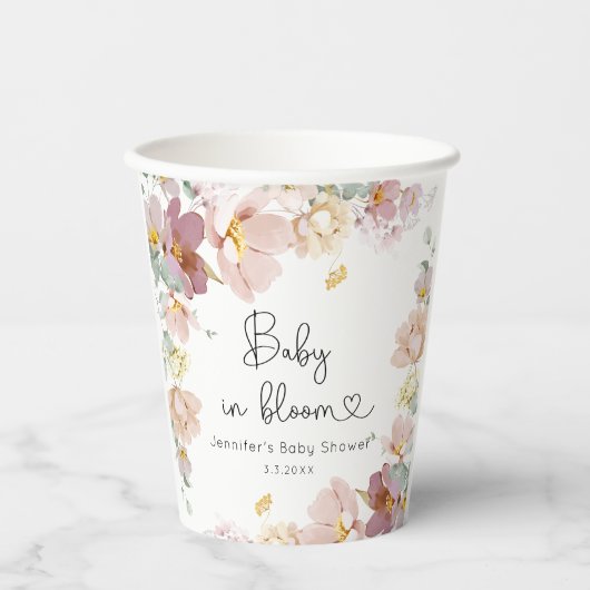 Wildblumen in Blütendusche Pappbecher (Vorderseite)