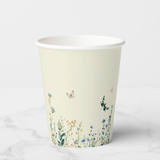 Wildblumen in Blütendusche Pappbecher (Rückseite)